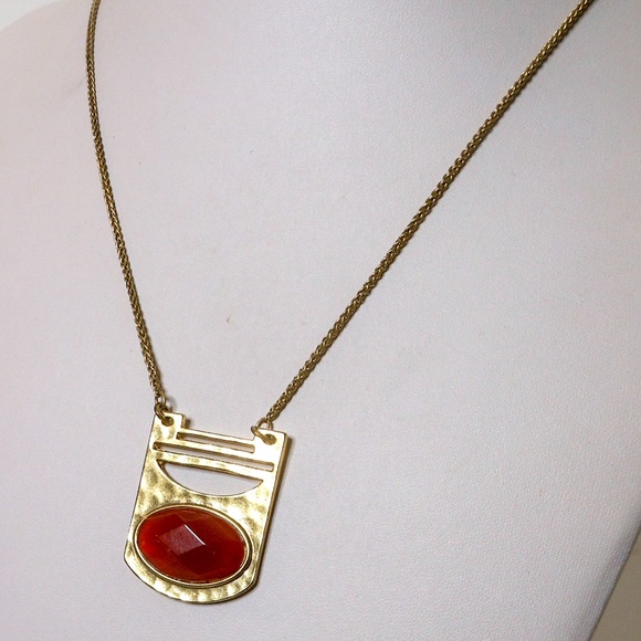 Lucky Brand Red Carnelian Slide Necklace Hammered - Picture 7 of 8